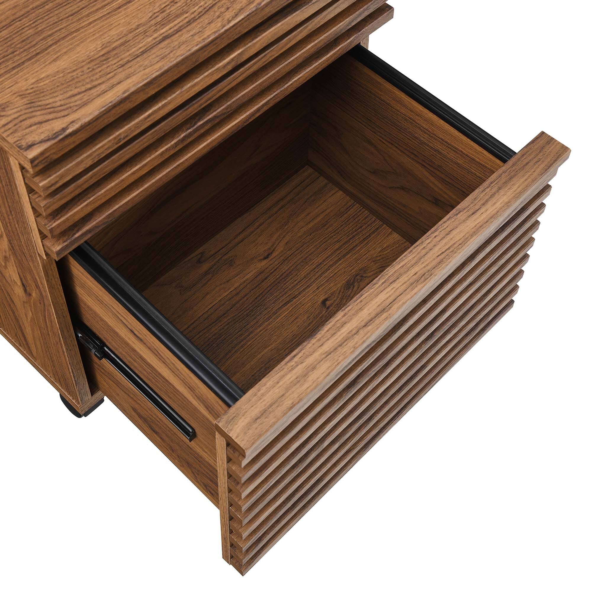 Alt View 4. Modway - Render Wood File Cabinet by Modway - Walnut.