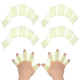 Unique Bargains - Silicone Swimming Gloves, Webbed Gloves Half-Finger Frog Type Water Resistance Swim Fins, 9"x6" 2 Pair - Green