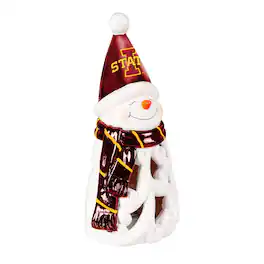 Evergreen Enterprises - Iowa State Cyclones LED 8" Snowman Lit Garden Statue - Red