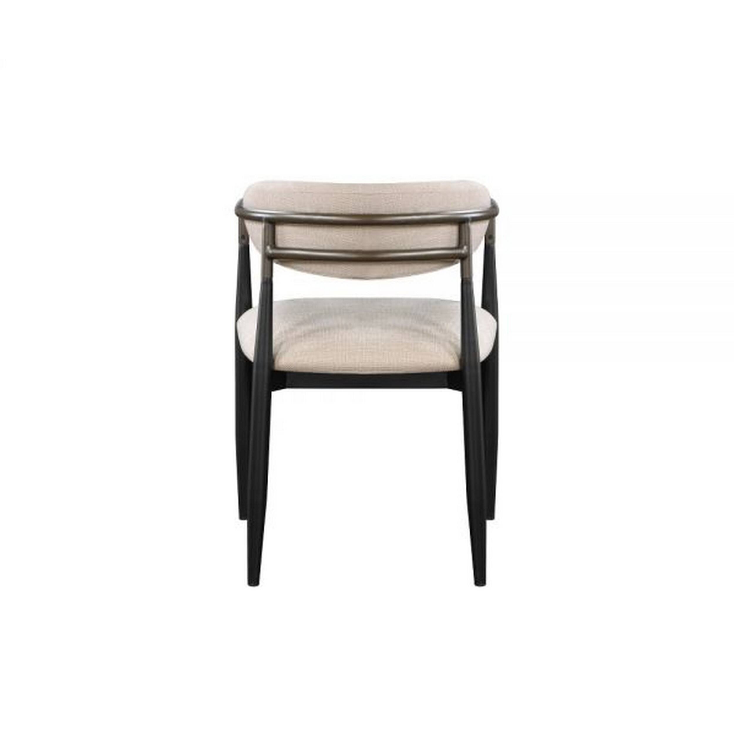 Alt View 3. Manhattan Lane - Jerry 23 Inch Dining Chair, Set of 2, Fabric Upholstered - Beige, Black.