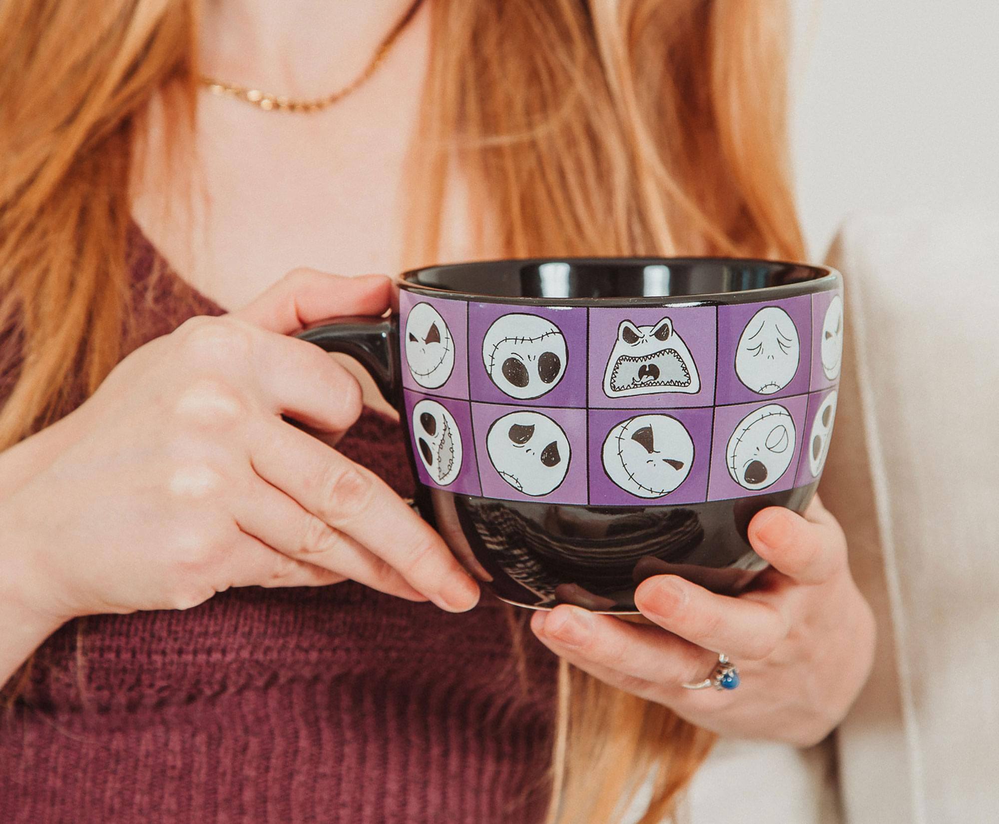 Alt View 1. Disney - Disney Nightmare Before Christmas Jack Expressions Ceramic Soup Mug | 24 Ounces - Purple.