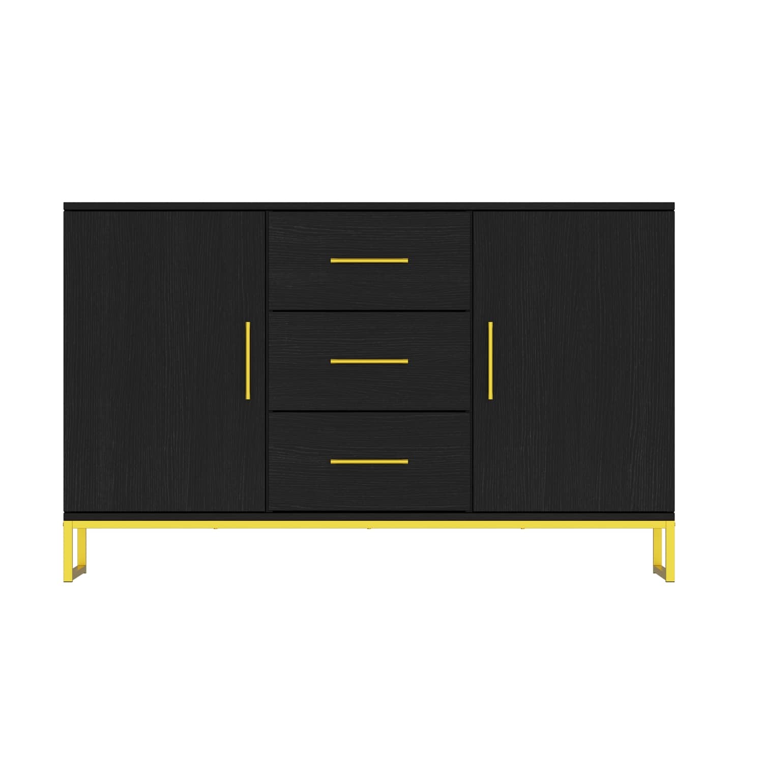 FUFU & GAGA - FUFU&GAGA Modern Sideboard: Multi - Storage Dining Cabinet with Stylish Accents - Black
