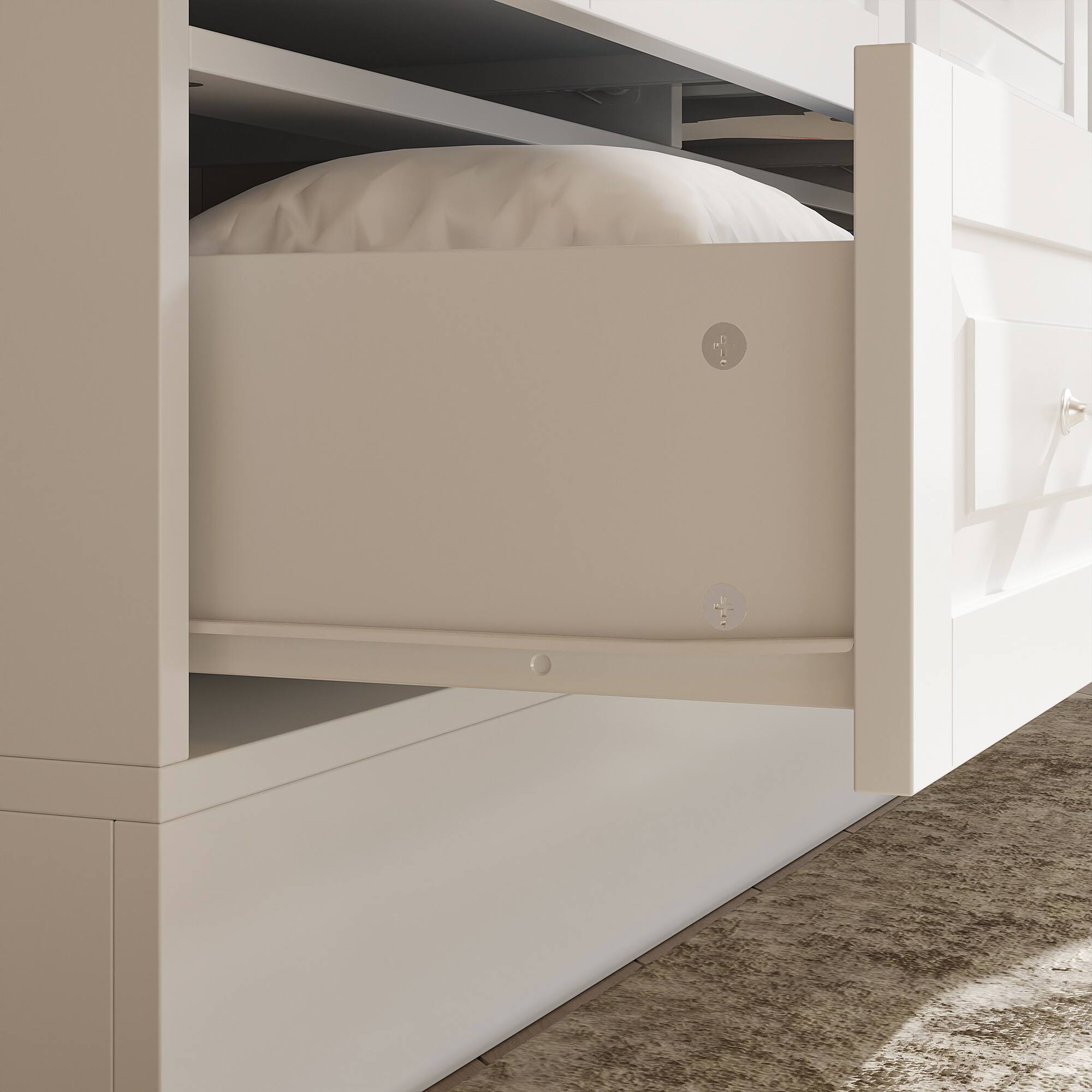 Alt View 4. FUFU & GAGA - Luxury Large Wardrobe Closet for Bedroom, Modern Home Storage Cabinet with Hanging Rods, Drawers & Shelves - White.