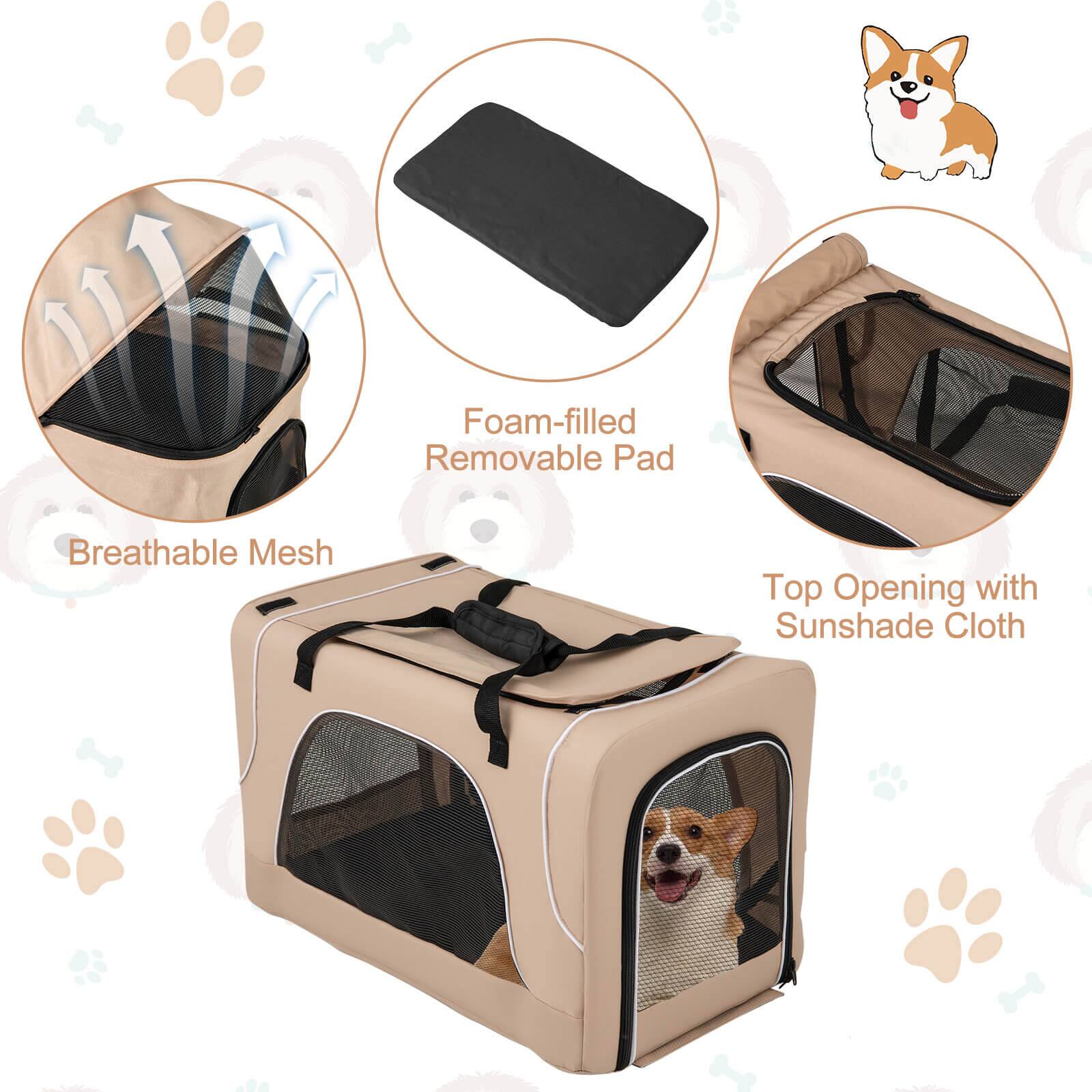 - Breathable Mesh
- Foam-filled Removable Pad
- Top Opening with Sunshade Cloth