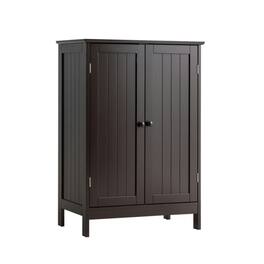 Kadyn - Bathroom Floor Storage Double Door Cupboard Cabinet- Bathroom Cabinets for Entryway Storage, Home Office Furniture - Brown