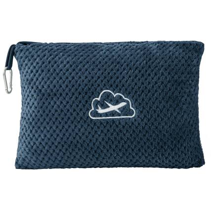 Front. Fabibe - Travel Blanket With Bag Ultra-soft Jacquard Fleece Luggage Sleeve & Backpack Clip Airplane Blue - Navy 40"x65".