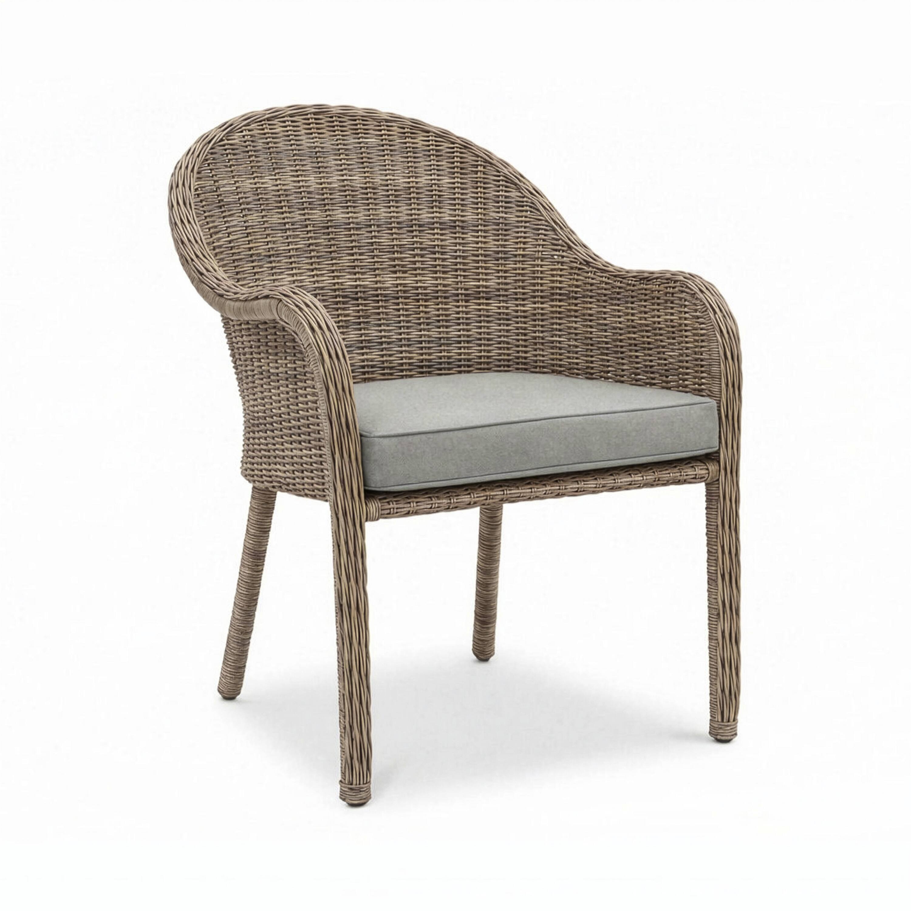 Front. Martha Stewart - Lily Pond Indoor-Outdoor Stackable Patio Dining Armchair with All-Weather Seat Cushion - Gray Cushions/Weathered Gray Frame.