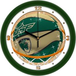 MpDirect - South Florida Bulls 11.5" Suntime Slam Dunk Wall Clock - Multicolor