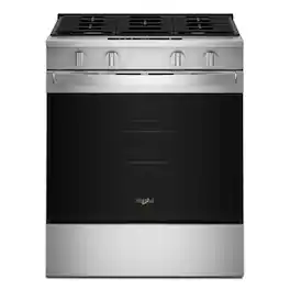 Whirlpool - 30 in. Wide 4 burners 5.0 cu. ft. Smart Freestanding Slide-In Gas Range with Air Cooking Technology and Steam Clean - Stainless Steel