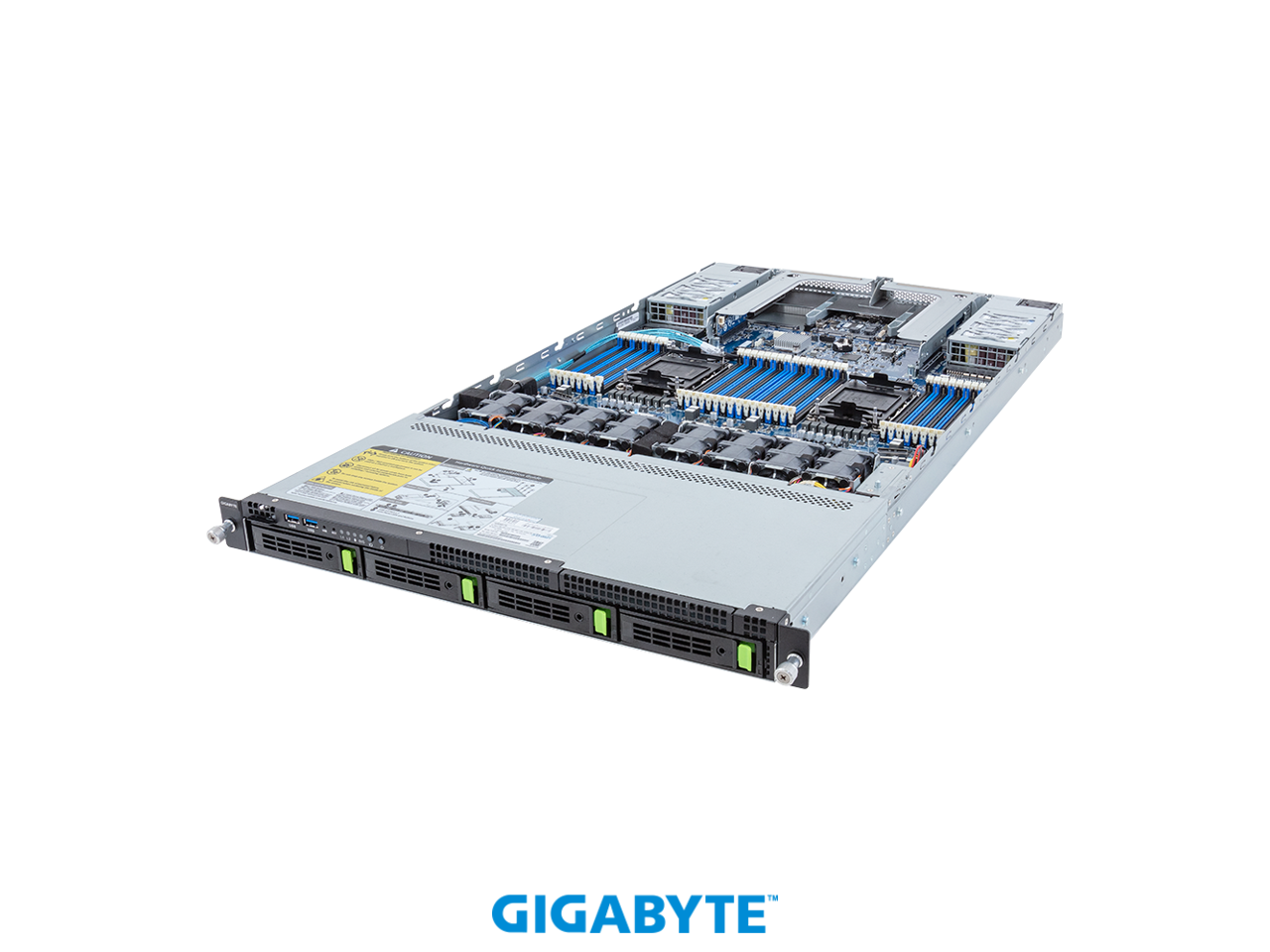GIGABYTE - R183-S95-AAV1 Rack Server - 5th/4th Gen Intel® Xeon® Scalable - 1U DP 4-Bay Gen5 NVMe/SATA/SAS-4 Titanium