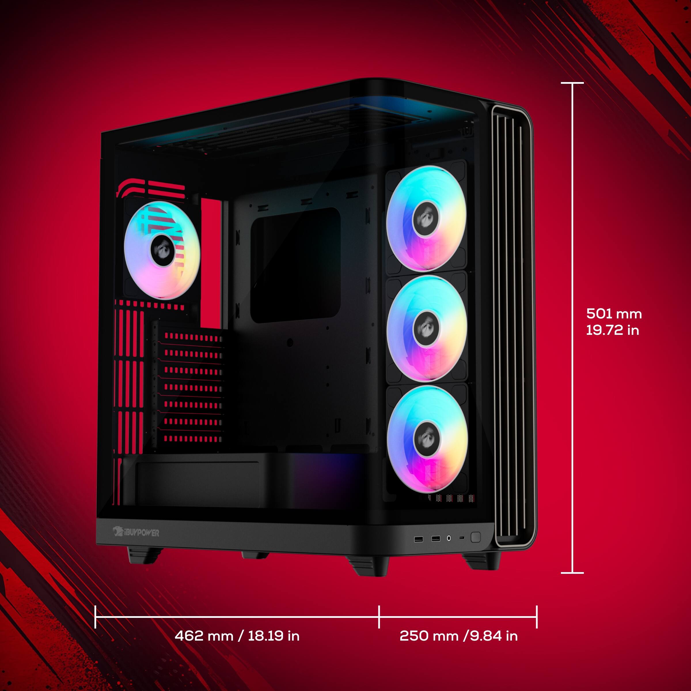 501 mm / 19.72 in  
462 mm / 18.19 in  
250 mm / 9.84 in