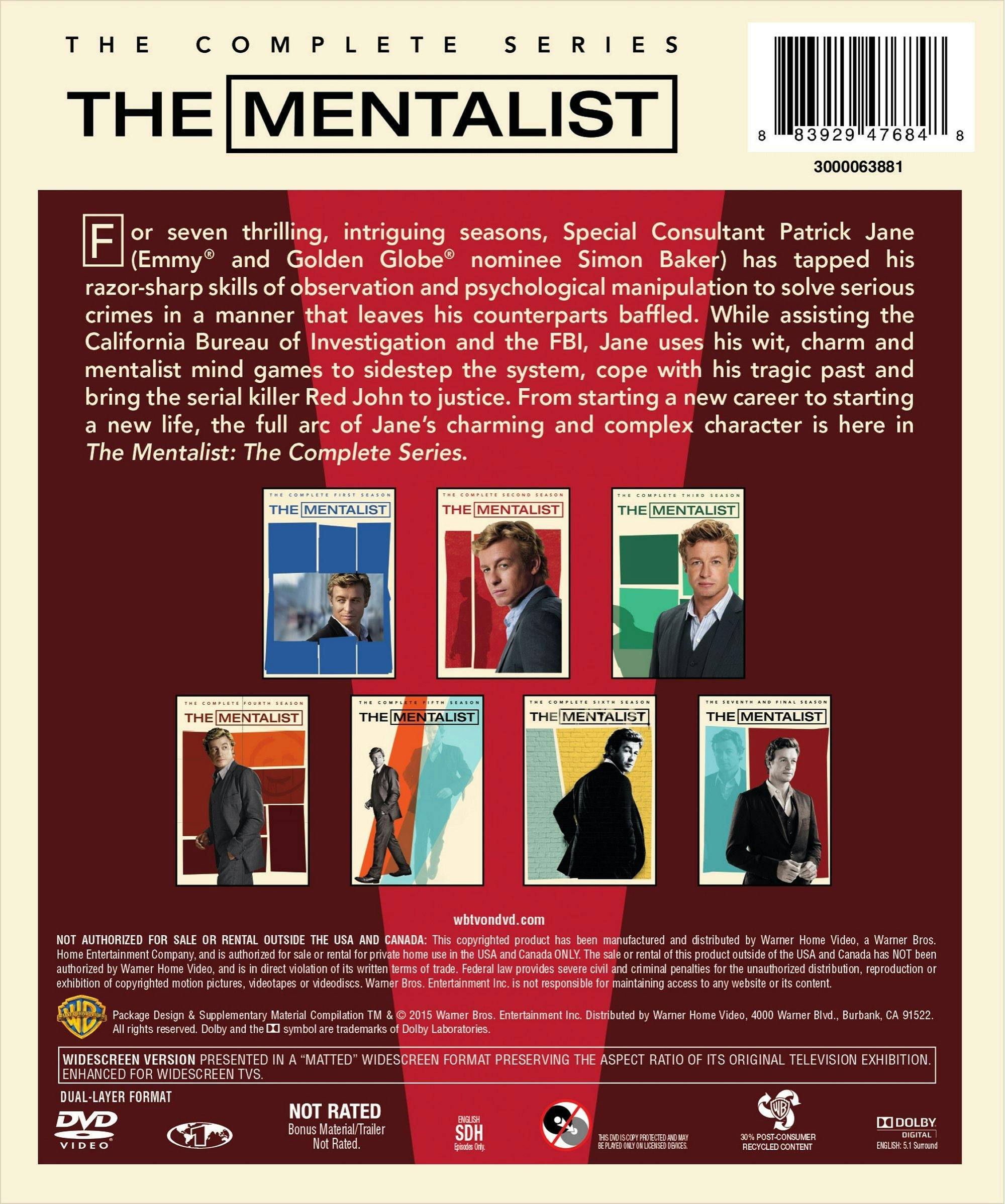 Angle. The Mentalist: The Complete Series (Box Set) [DVD].