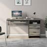 Bestier - 55 inch Executive Office Desk with Drawers, Keyboard Tray & File Cabinet for Home Office - Retro Gray Oak Dark