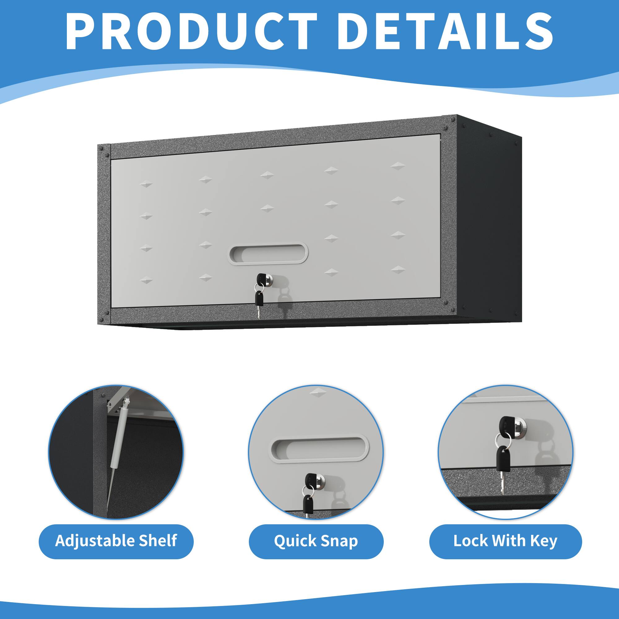 PRODUCT DETAILS

- Adjustable Shelf
- Quick Snap
- Lock With Key