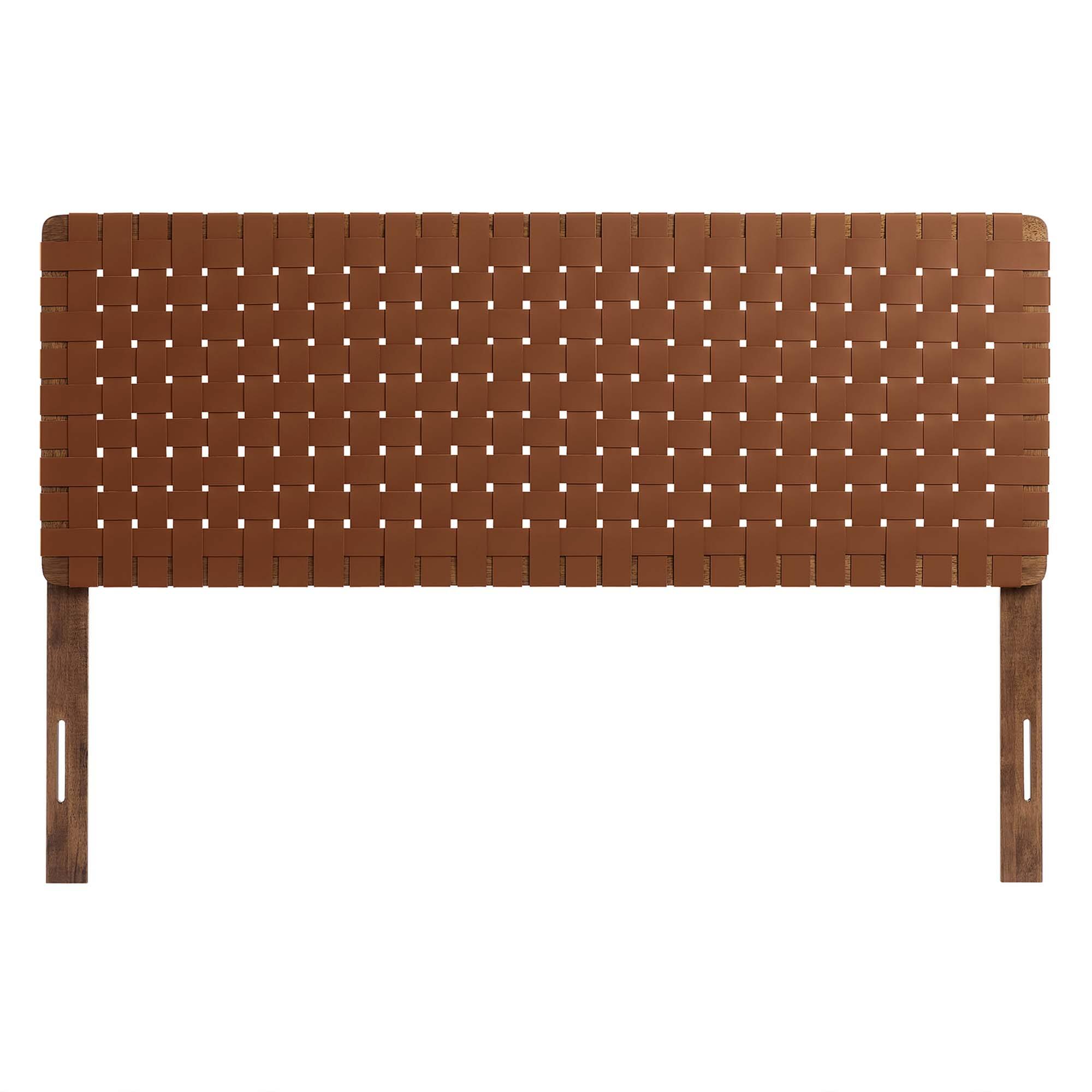 Back. Modway - Sparta Weave Vegan Leather Queen Headboard by Modway - Brown.
