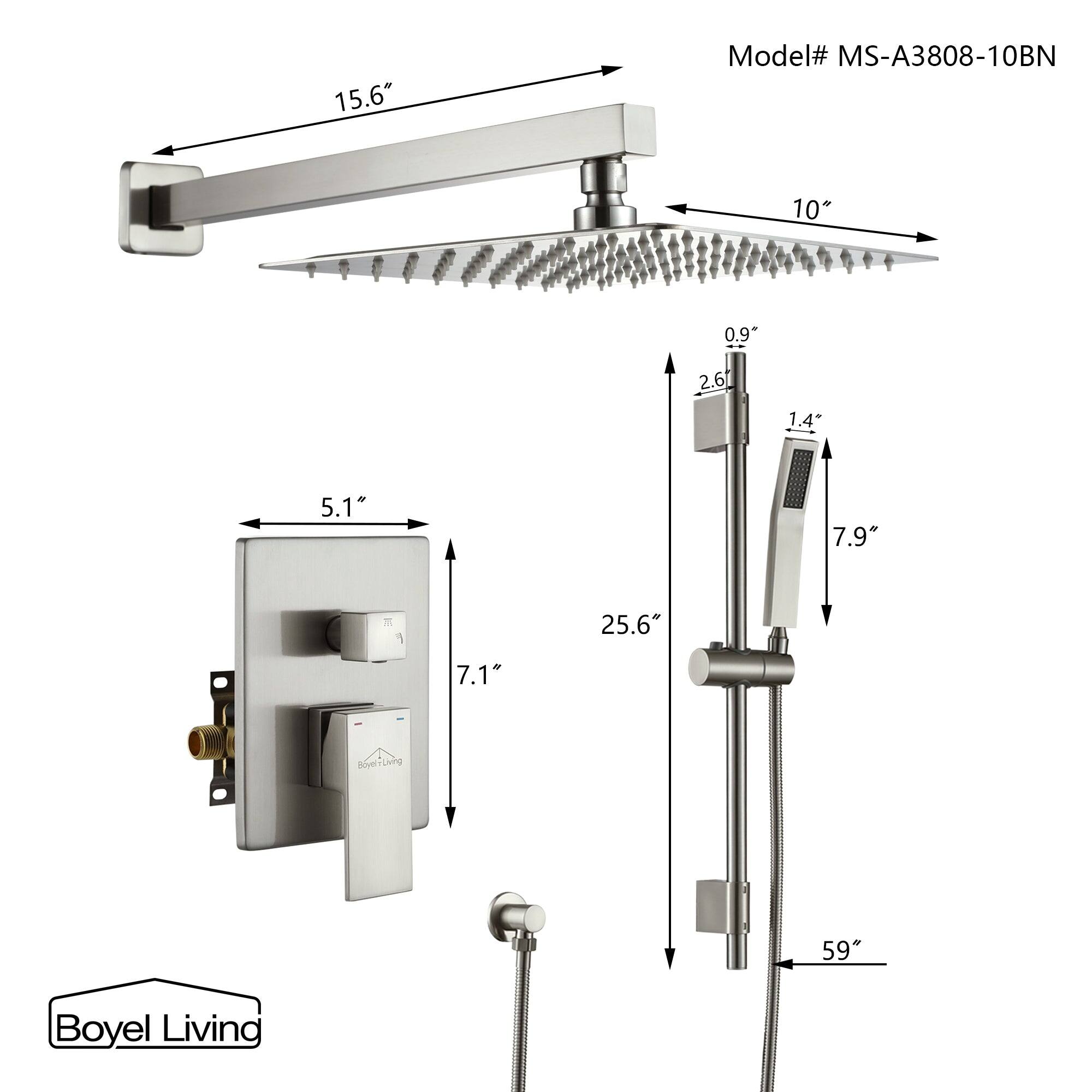 15.6" Model# MS-A3808-10BN 10" 0.9" 2.6" 1.4" 5.1" 7.9" 25.6" 7.1" Boyel Living 59"