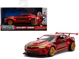 2016 Chevrolet Camaro "Iron Man" Theme "Marvel" Series 1/32 Diecast Model Car by Jada - Red