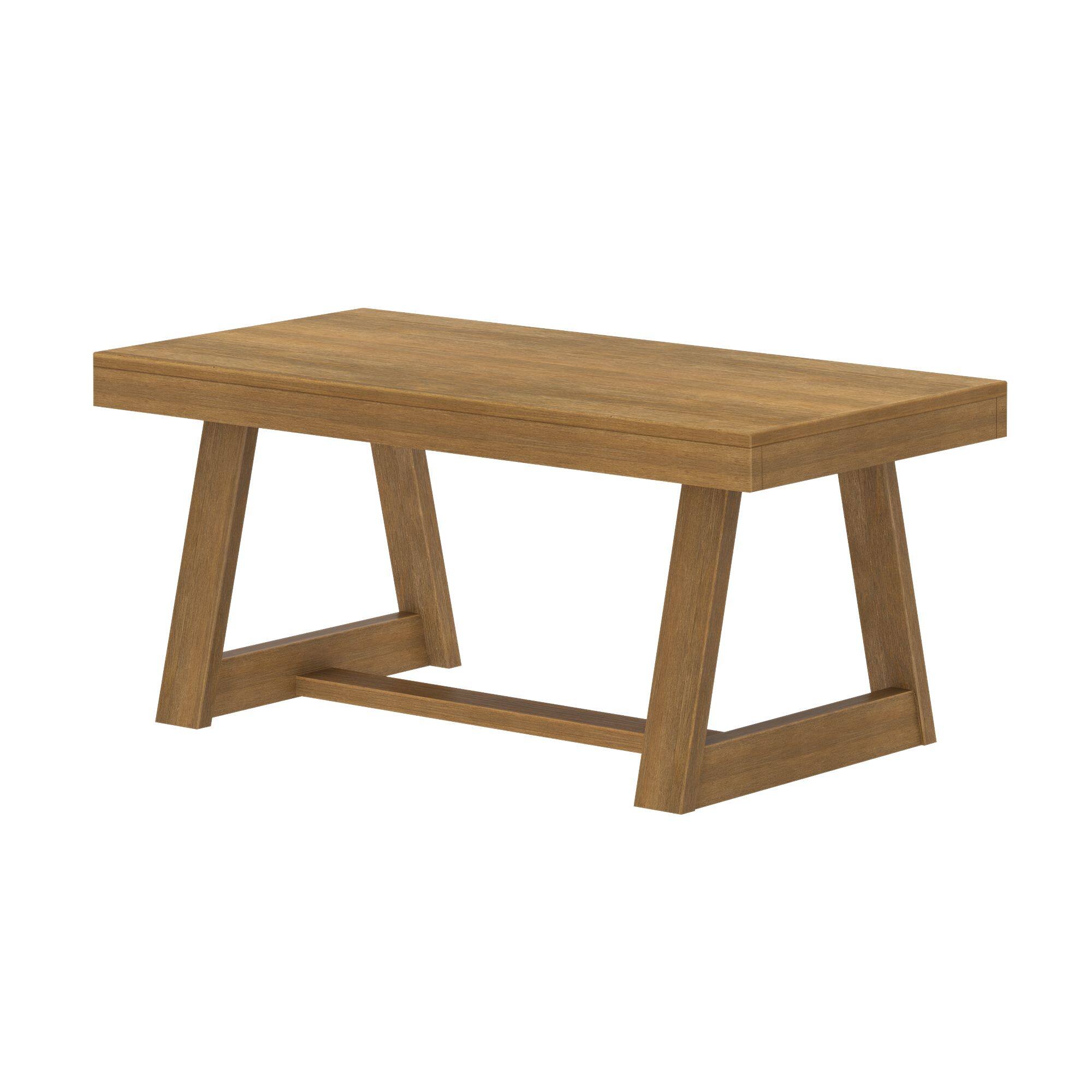Alt View 2. Plank+Beam - Classic Rectangular Coffee Table (40in x 20in / 1020mm x 510mm), Pecan Wirebrush - Pecan Wirebrush.