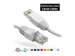 Nippon Labs - 75Ft Cat6A UTP Ethernet Cable, 24AWG Gigabit LAN, White