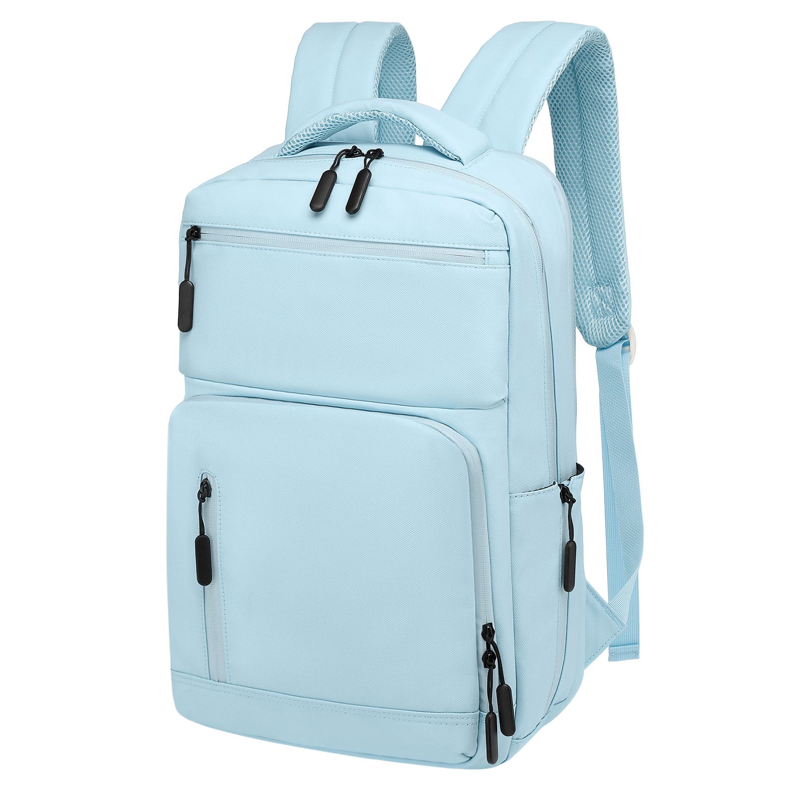 Unique Bargains - Waterproof Laptop Backpack, Flight Approved Anti-Theft Daypack, 15.6" Laptop Sleeve, Men & Women - Light Blue