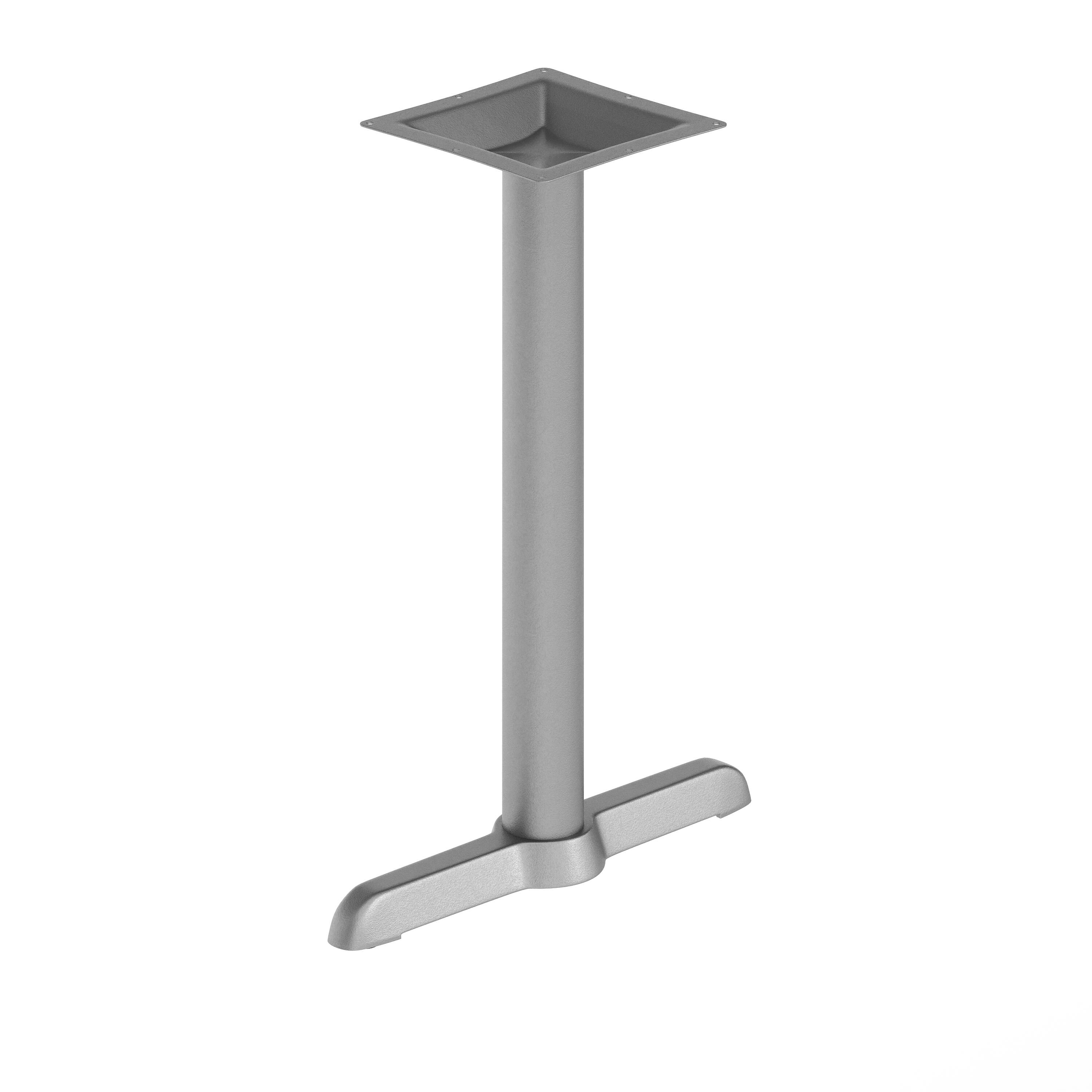 Front. Flash Furniture - Beverly 5'' x 22'' Restaurant Indoor/Outdoor Table T-Base with 3'' Dia. Table Height Column, Silver - Gray.