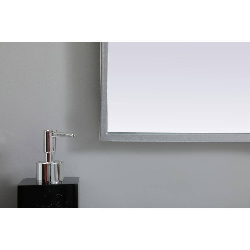 Alt View 1. Elegant Decor - Metal Frame Arch Mirror 33x24 Inch in Silver - Silver.
