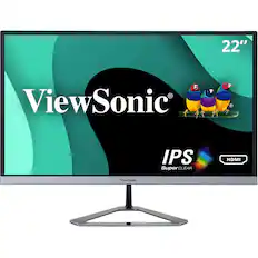 Front. ViewSonic - VX2276-SMH 22" IPS LCD FHD Monitor (DisplayPort VGA, HDMI) - Silver.
