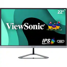 ViewSonic - VX2276-SMH 22" IPS LCD FHD Monitor (DisplayPort VGA, HDMI) - Silver