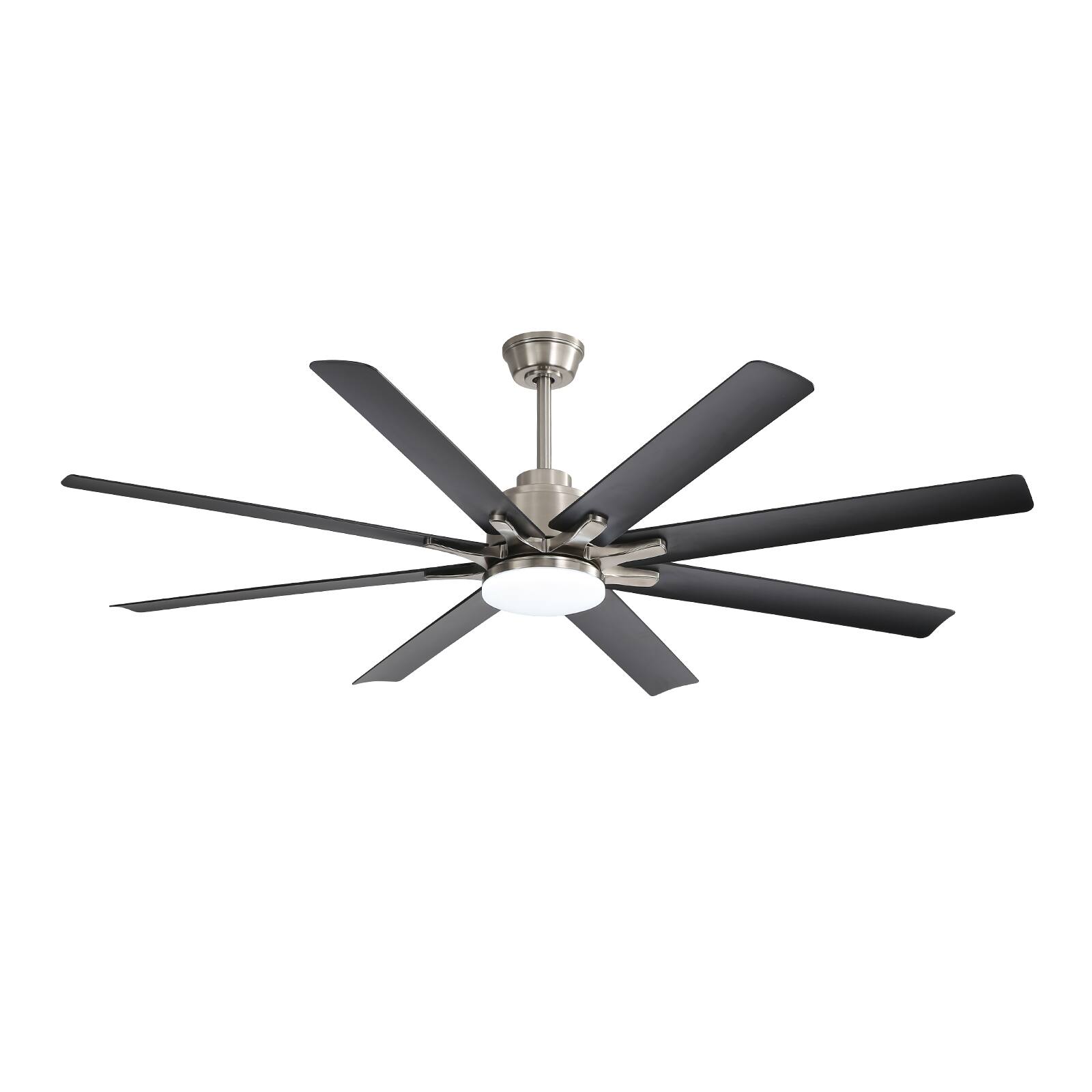 Angle. GOODSILO - 66 Inch Large Ceiling Fan with Dimmable LED Light & Remote, Reversible DC Motor - Nickel.