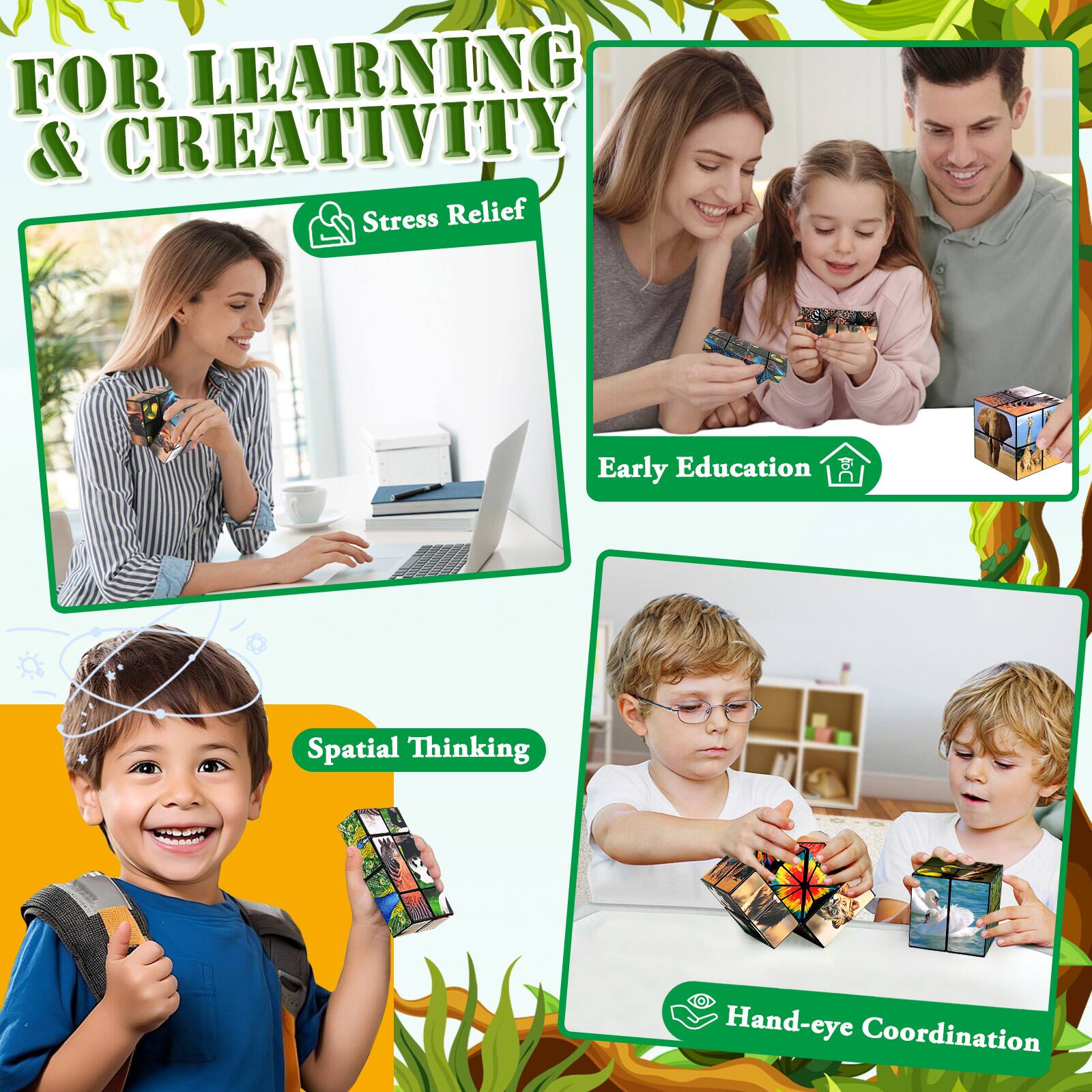 FOR LEARNING & CREATIVITY

- Stress Relief
- Early Education
- Spatial Thinking
- Hand-eye Coordination