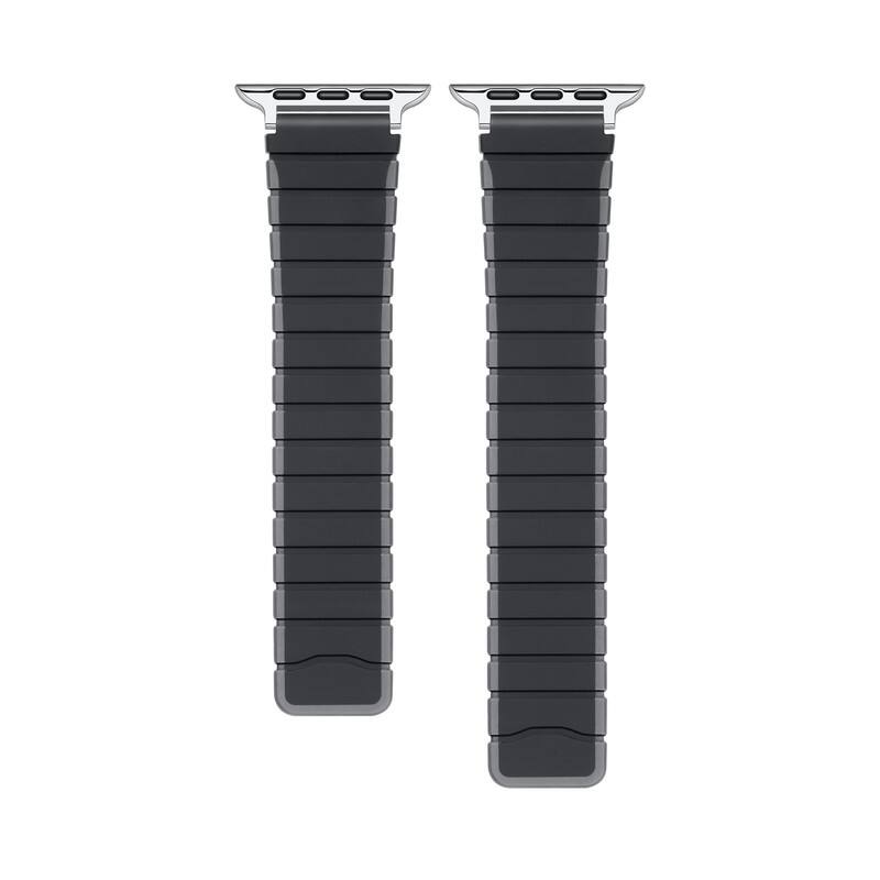 Left. Posh Tech - Magnetic Silicone Band for Apple Watch - Black.