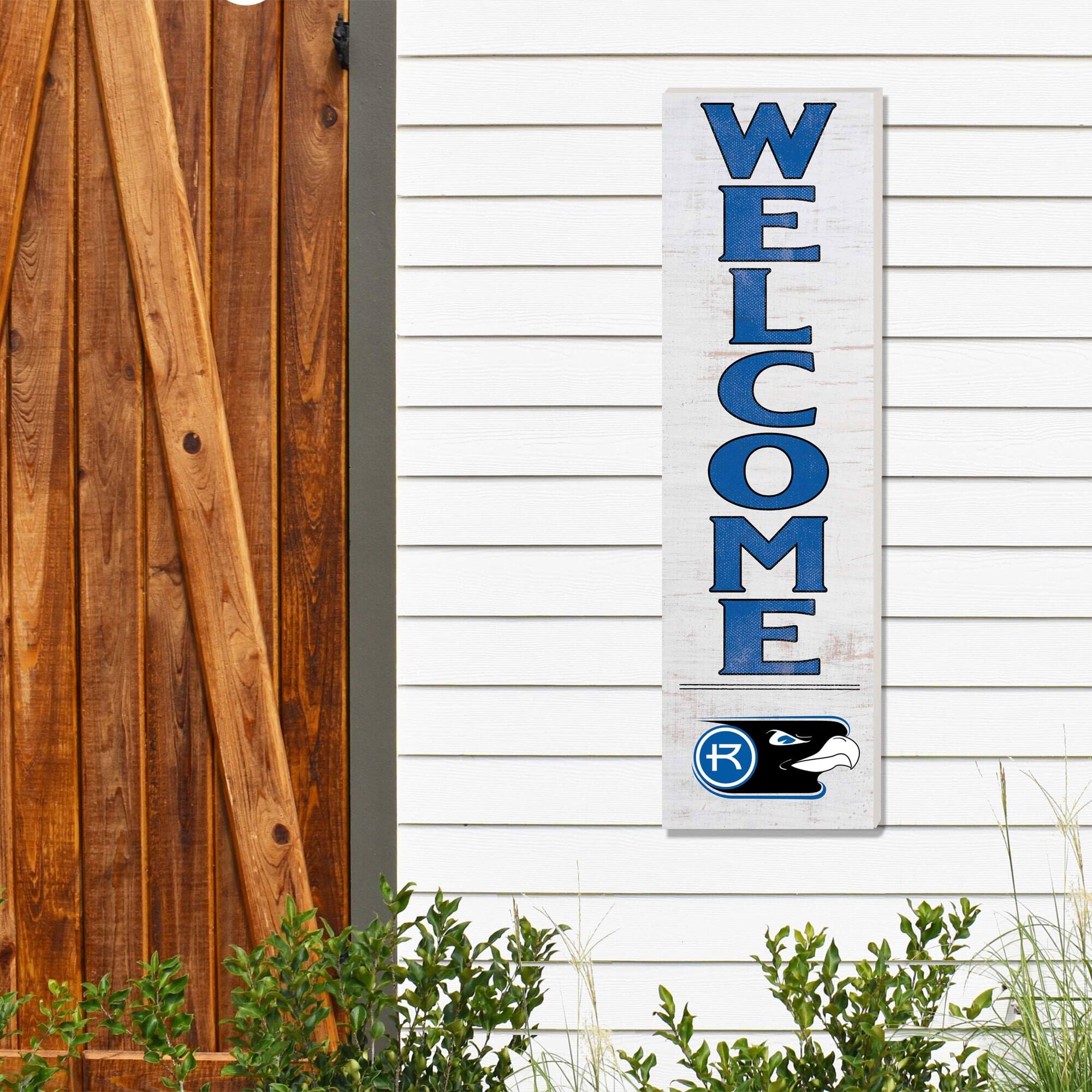 Alt View 1. Jardine - Rockhurst Hawks 10'' x 35'' Indoor/Outdoor Welcome Sign - White.