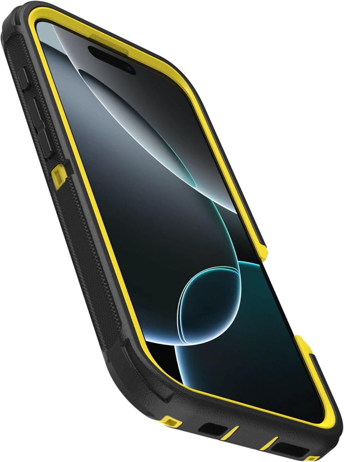 Back. OtterBox - OtterBox - Defender Series Pro Hard Shell for MagSafe for Apple iPhone 16 Pro - Night (Black & Yellow).