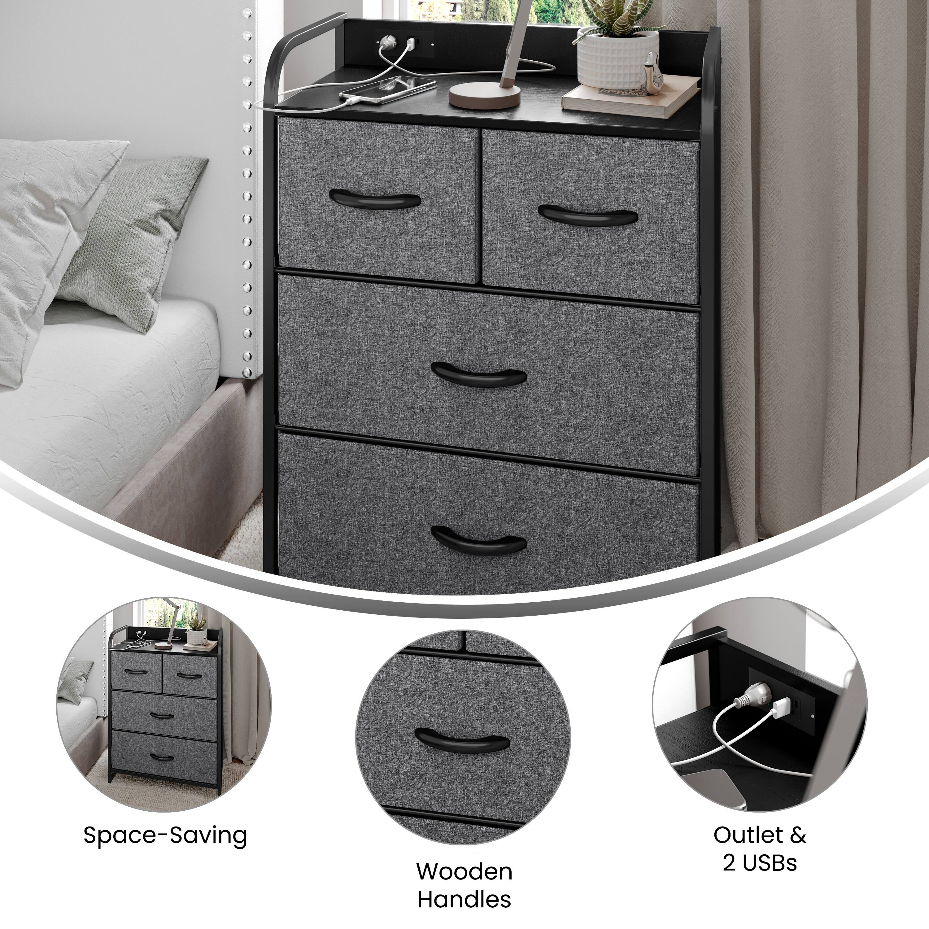 1 Space-Saving Wooden Handles Outlet & 2 USBs