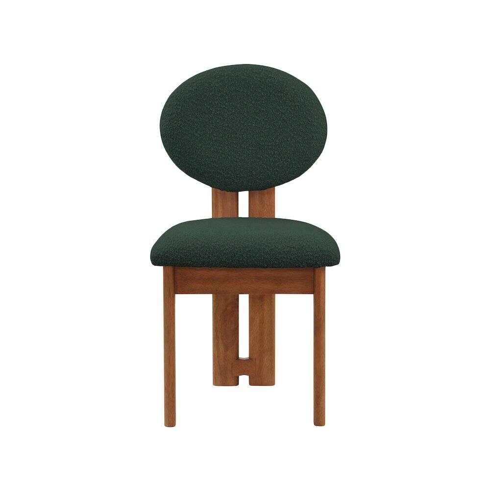 Alt View 2. Meridian Furniture - Napa Green Boucle Fabric Dining Chair, Set of 2 - Green.