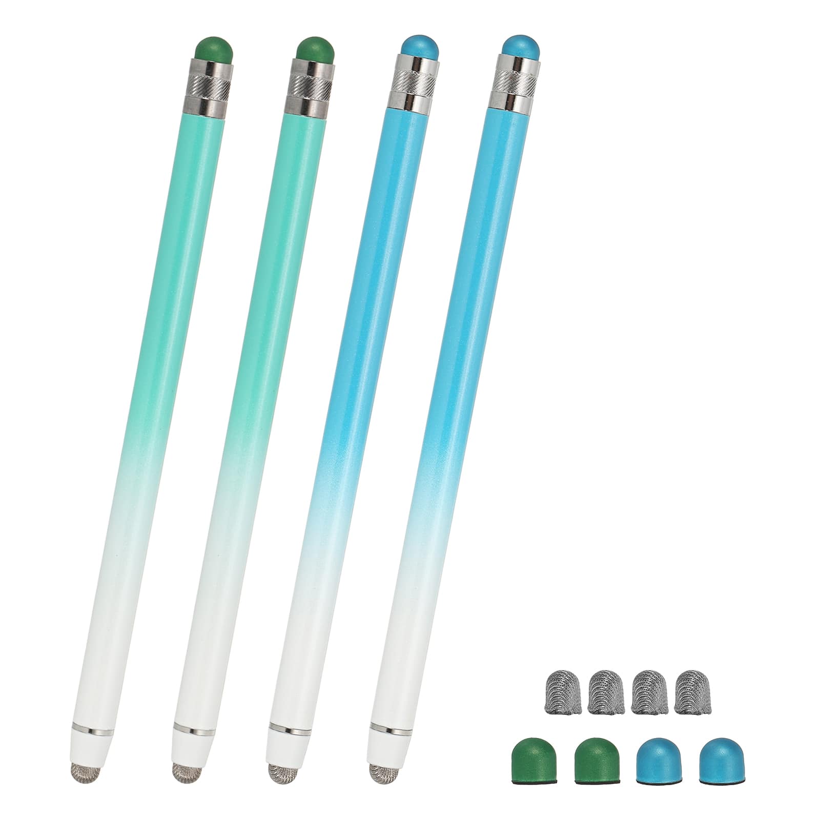 Unique Bargains - 4pcs Stylus Pens for Touch Screens, 2 in 1 High Sensitivity Universal Pen Capacitive Stylus for Touch Screen Devices - Blue Green