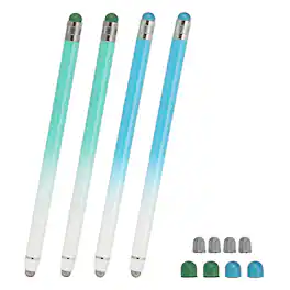 Unique Bargains - 4pcs Stylus Pens for Touch Screens, 2 in 1 High Sensitivity Universal Pen Capacitive Stylus for Touch Screen Devices - Blue Green