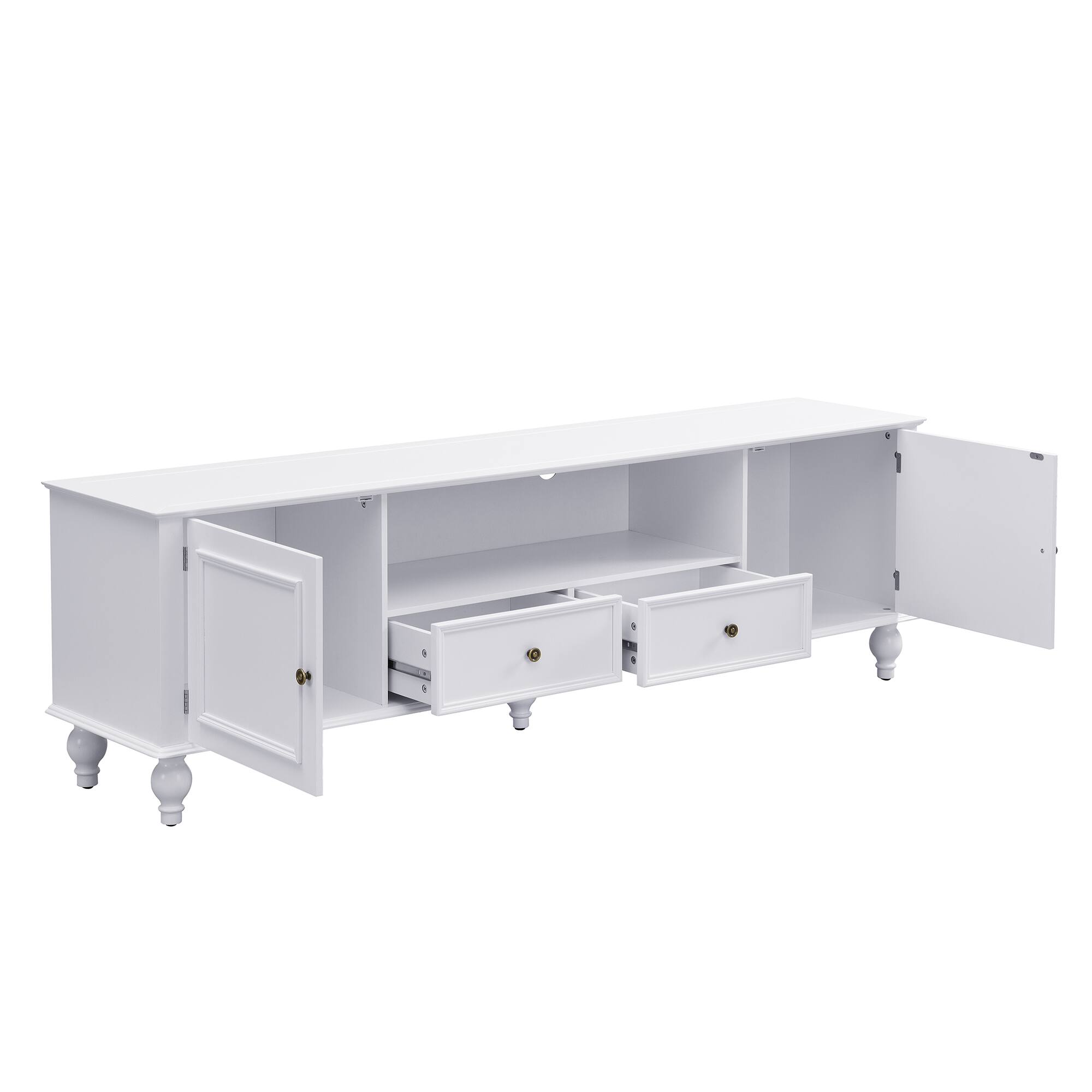 Alt View 1. Bestier - 70.9'' Modern TV Stand for TVs up to 80 Inches, Entertainment Center with 2 Drawers and 2 Cabinets for Living room - White.