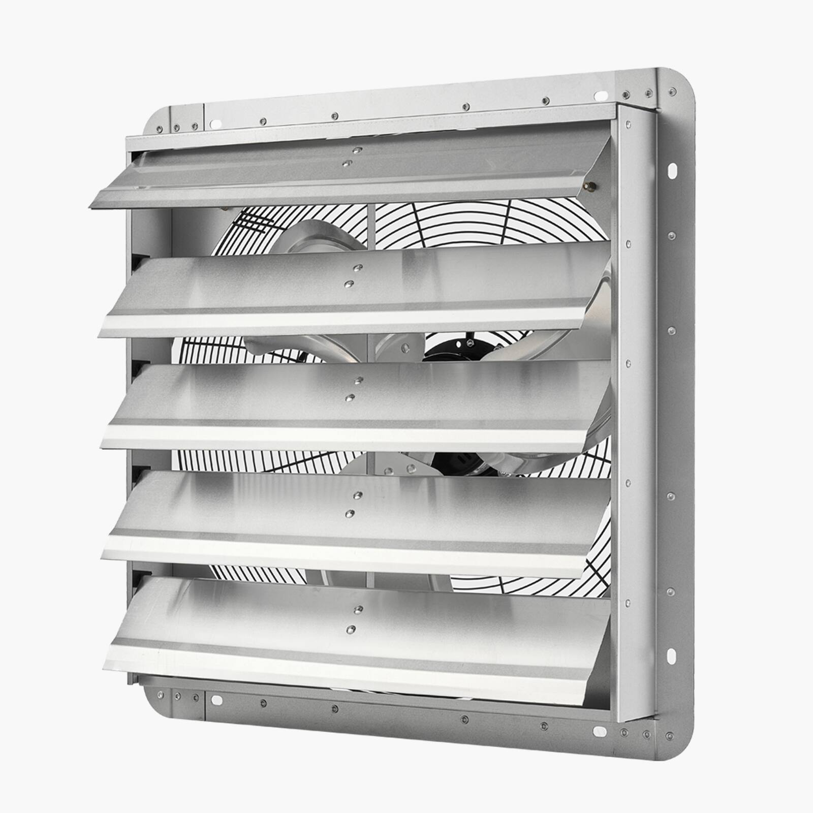 Alt View 5. VEVOR - 20 inch Shutter Exhaust Fan, Wall Mounted Attic Vent Fan with 3000 CFM Airflow, AC Motor, Heavy-duty Steel Construction - Silver.