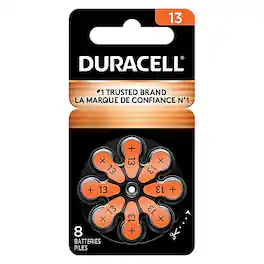 Duracell - Size 13 Orange Hearing Aid Batteries, 8/Pack (DA13B8ZMR09)