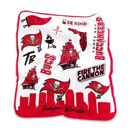 Logo Brands - Tampa Bay Buccaneers 50'' x 60'' Native Raschel Plush Throw Blanket - Multicolor