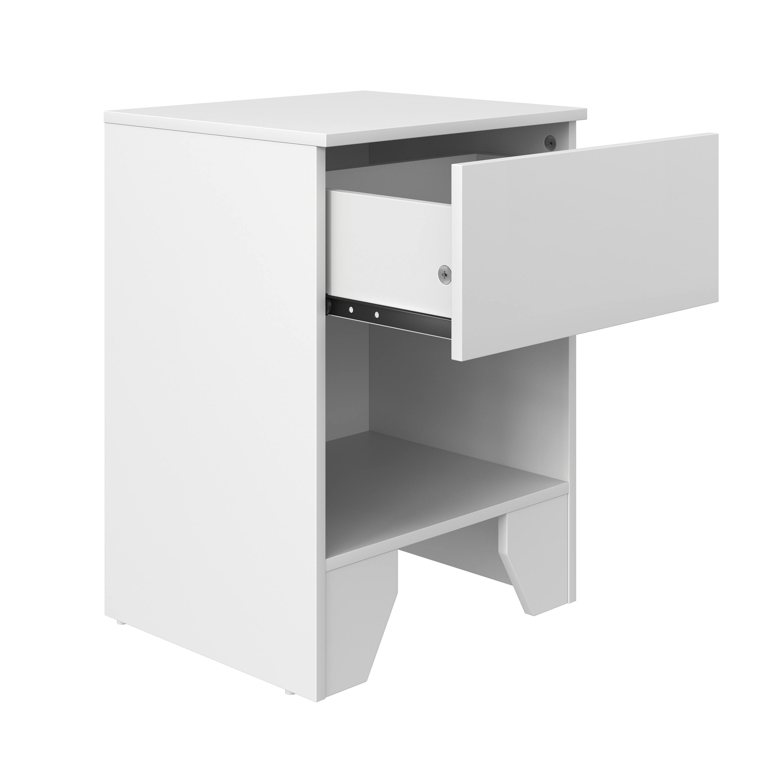 Alt View 2. Boyd Sleep - Anzio One Drawer Modern Nightstand - White.