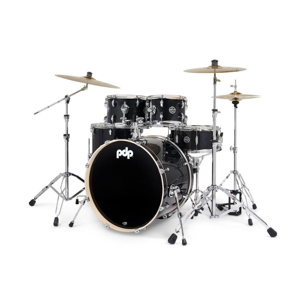 Angle. Pacific Drums and Percussion - PDP Mainstage 5-Piece Complete Drum Kit with Hardware (Black Sparkle).