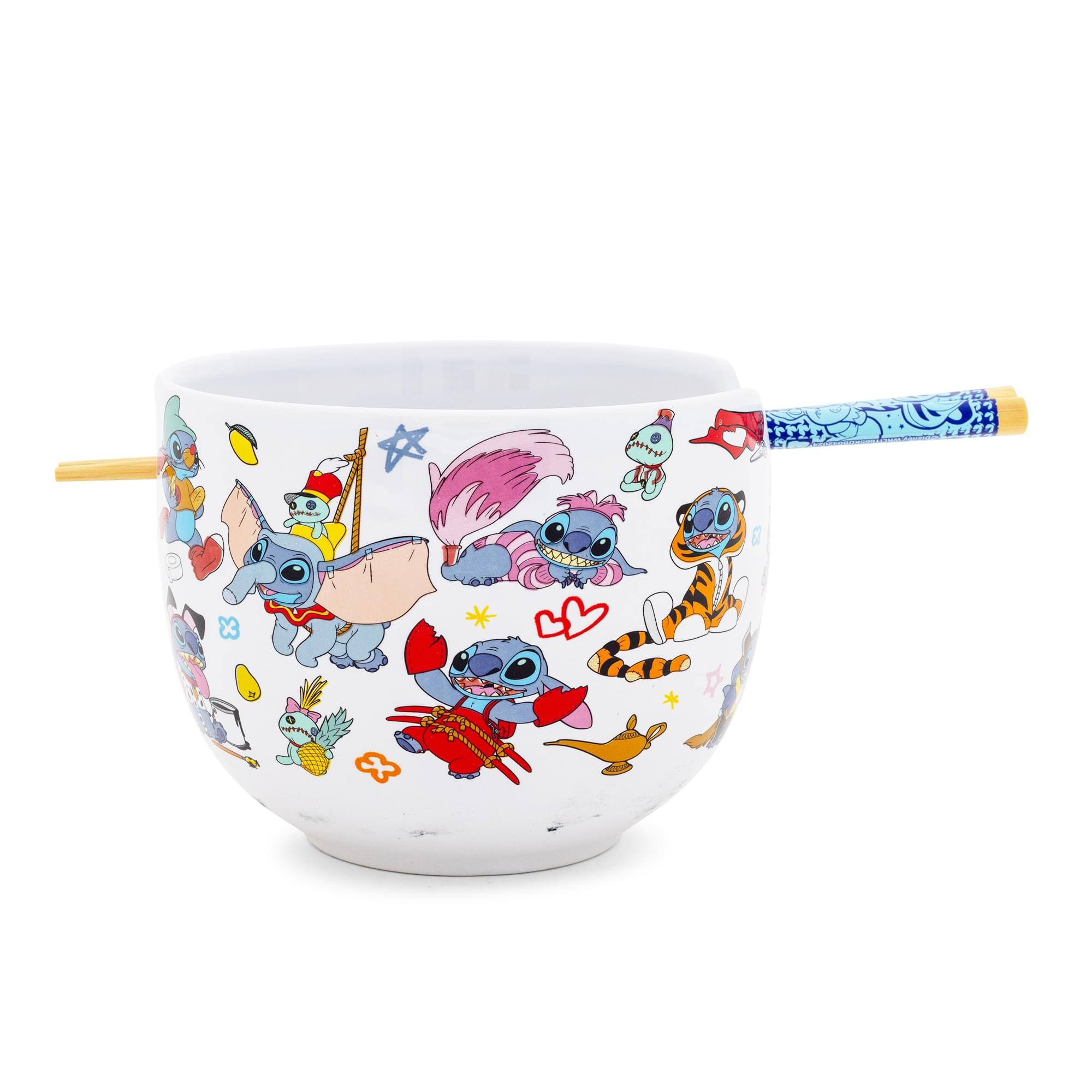 Silver Buffalo - Disney Lilo & Stitch Costumes 20-Ounce Ceramic Ramen Bowl With Chopsticks - White