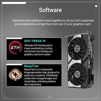 ASUS DUAL NVIDIA GeForce RTX 5060 OC Edition 8GB GDDR7 PCI Express ASUS DUAL NVIDIA GeForce RTX 5060 OC Edition 8GB GDDR7 PCI Express