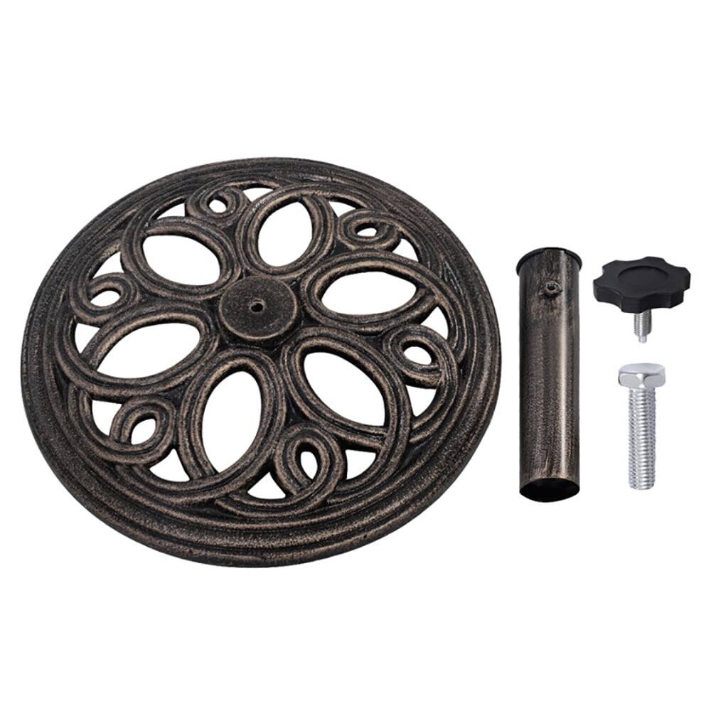 Back. Pefilos - Umbrella Base, 23 Pounds 17 3/4 Inch Round Umbrella Base Stand for Outdoor Patio Market Table Umbrella - Brown.