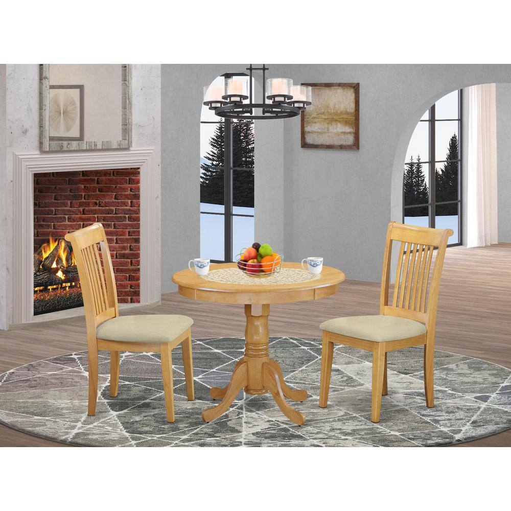 Left. East West Furniture - Dining Room Set Oak - Brown.