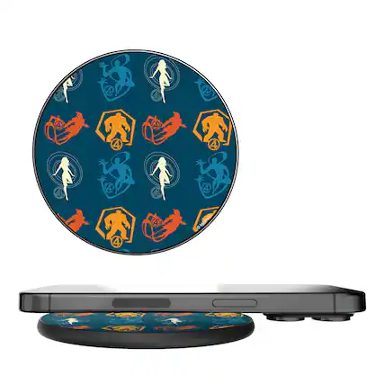 Front. Keyscaper - Marvel Pattern 2 15-Watt Wireless Charger - Fantastic Four.