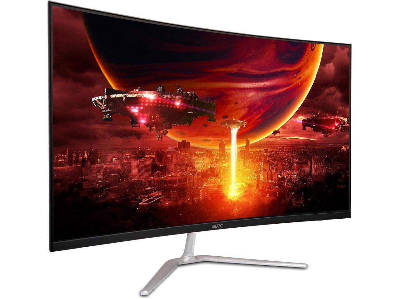 Alt View 7. Acer - Acer Nitro 32 inch Full HD 165Hz AMD FreeSync Premium 1ms Built-in Speakers Curved Computer Monitor EDA320Q PBIIPX - Black.
