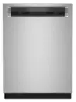 Front. KitchenAid - 24" Top Control Built-In Stainless Steel Tub Dishwasher with 3rd Rack, 360 Max Jets, 44 dBA - Stainless Steel.
